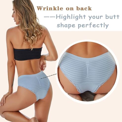 CUTE BYTE Cheeky Underwear for Women Sexy Underwear Bikini Panties Stretch Lace Seamless Hipster Panty 6 Pack